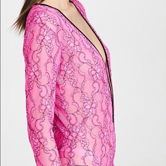 325$-Natasha Zinko Hot Pink Lace Bodysuit 34/0 NWT - Picture 7 of 14